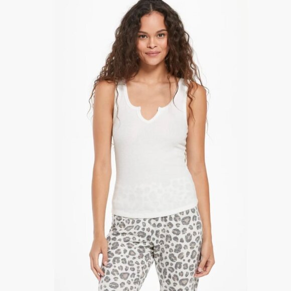 Z Supply Sneak Peek Brushed Rib Tank - Dark Grey - Picture 1 of 10